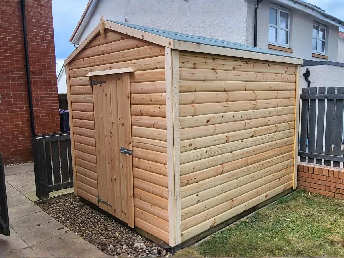 Timber apex shed with single door