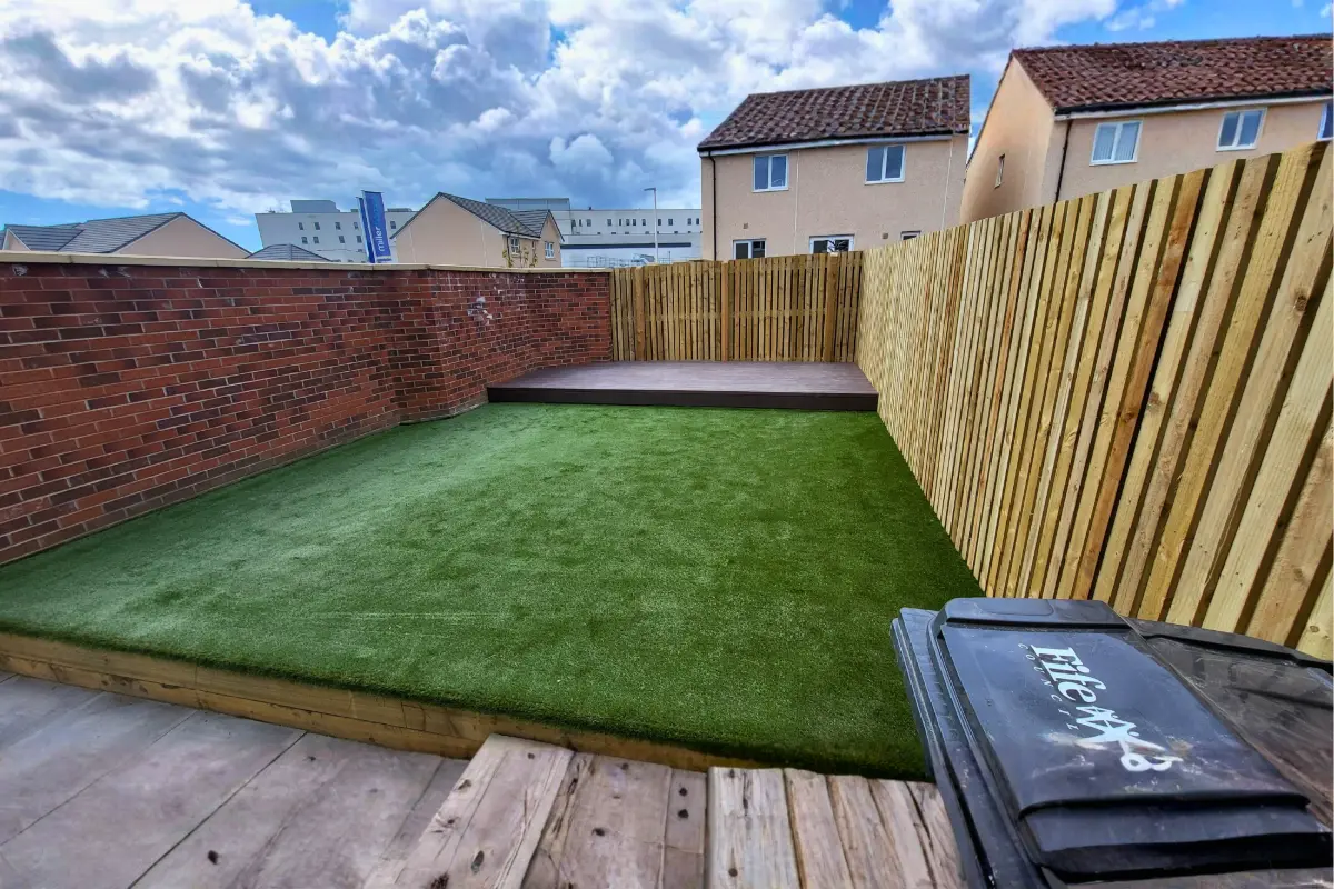 Garden transformation with artificial grass