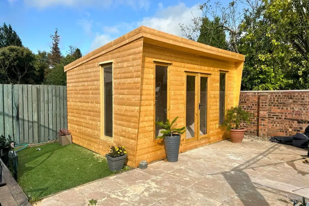 Timber garden room with windows